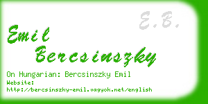 emil bercsinszky business card